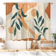 thumbnail image 2 of Mid Century Boho Kitchen Curtains 27.5W X 39L Inch 2 Panels Rod Pocket Geometric Modern Bohemian Arch Leaves Abstract Small Short Cafe Tier Curtain Window Drapes Treatment Home Decoration, 2 of 6