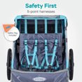 thumbnail image 4 of InStep Take 2 Folding Frame Outdoor Nylon Bike Trailer for Kids with Double Seat, Blue, 4 of 7