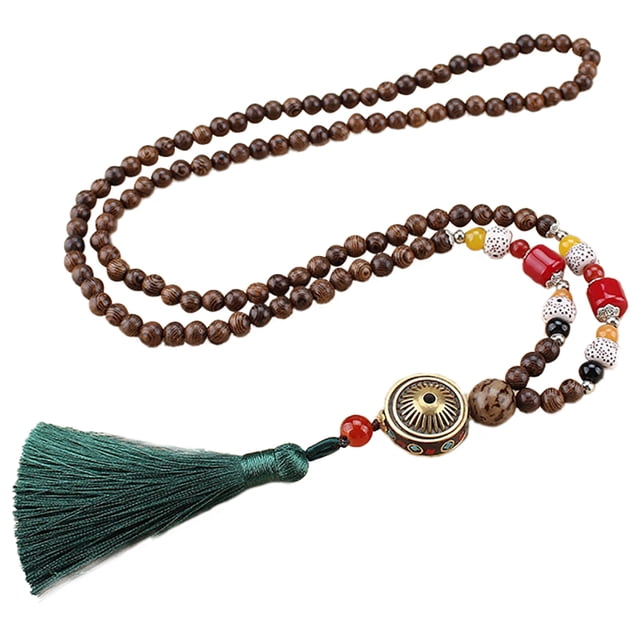 Collier à Franges Bohemia Vintage Pendentif Perle Collier Pull pour Femmes