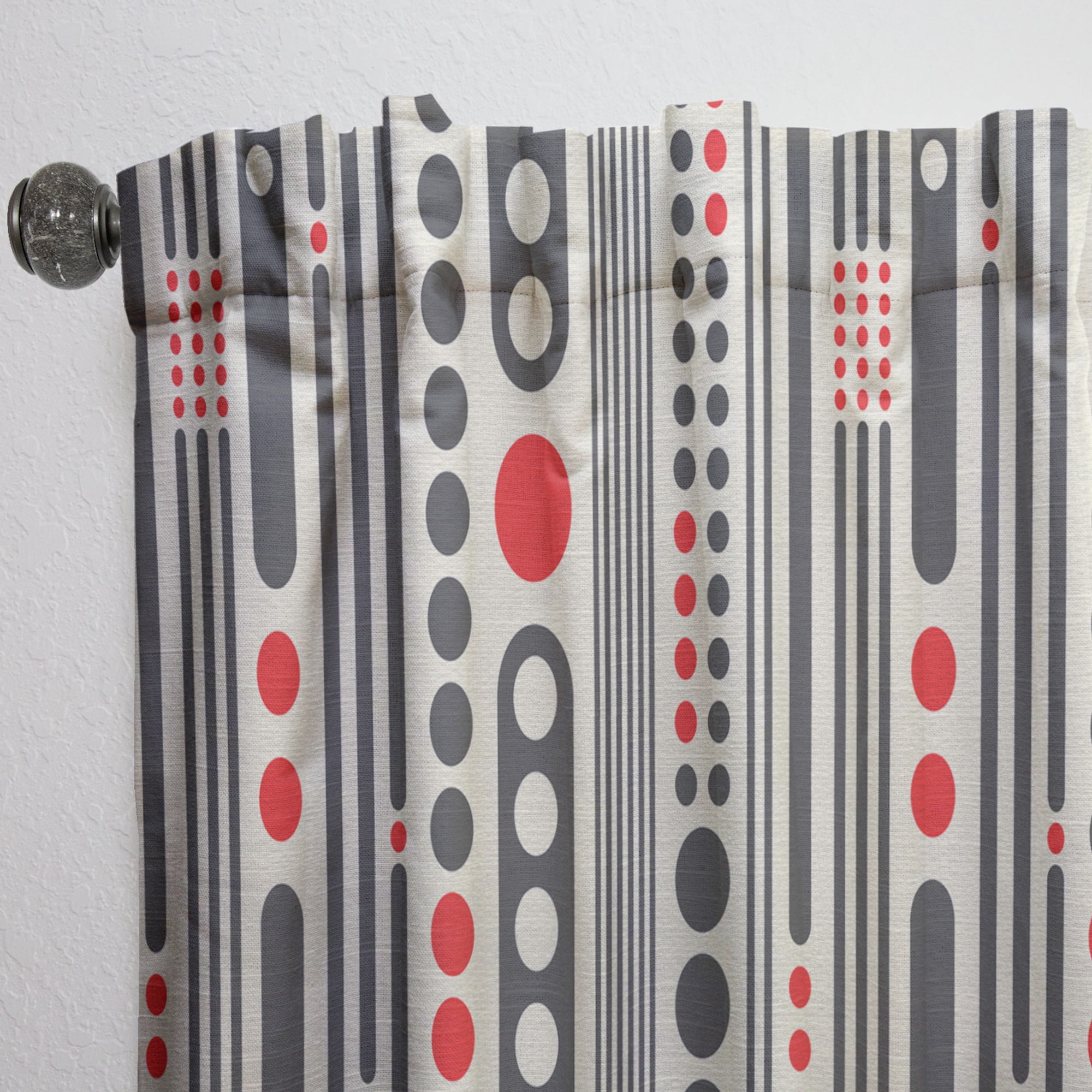 Designart 'Geometrical Abstract Retro Minimal Pattern II' Mid-Century Modern Curtain Panel