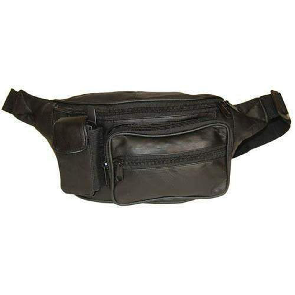 Marshal Wallet Black Genuine Leather Fanny Pack Waist Pouch with