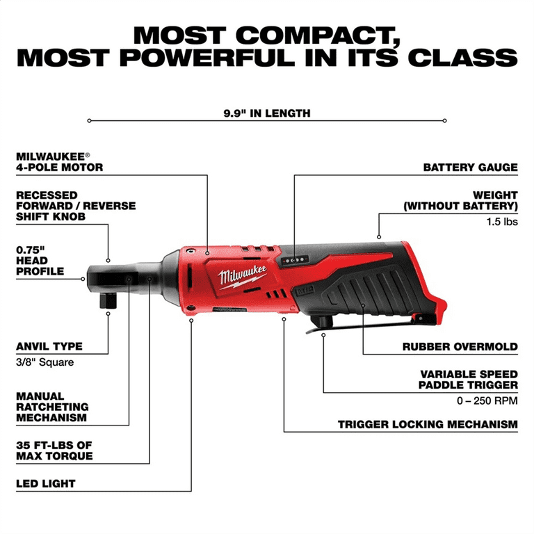 Milwaukee M12 Electric Ratchet, 3/8 Milwaukee M12 Electric Ratchet, 3/8