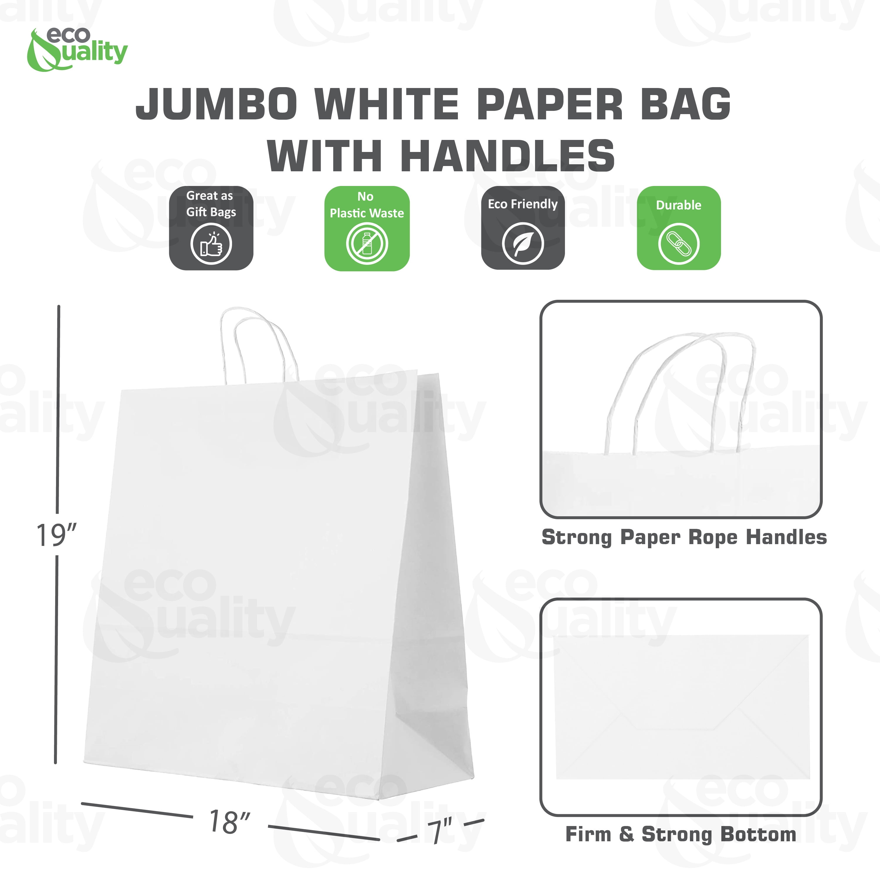 Rainbow® White Kraft Paper Bags, Pack of 100