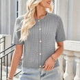 thumbnail image 4 of Cardigan Sweater for Women Short Sleeve Trendy 2025 Summer Fall Casual Crew Neck Button Down Lightweight Knit Jacket, 4 of 7