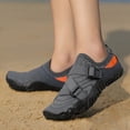 thumbnail image 2 of lnmuld Men Women Barefoot Shoes, Breathable Mesh Strap-On Shoes for Water Yoga Fitness Hiking Color:Dark Gray,Size:9.5, 2 of 8