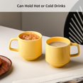 thumbnail image 4 of Adewnest Stackable Coffee Mugs Set: 13 oz Ceramic Stacking Cups for Cappuccino Latte Tea - Microwave Safe Mug for Home & Office - 4 PCS, 4 Color Assorted, 4 of 7