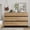 Oak, variant on 6-Drawer Wood Dresser with Concealed Handles & Metal Base, Modern Chest of Drawers for Bedroom, Living Room, Brown