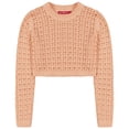 thumbnail image 4 of Socal Look Women's Cotton Crochet Sweater Long Sleeve Summer Casual Pullover Peach, X-Small, 4 of 4