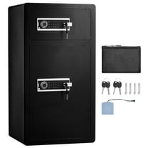 KFFKFF Dual-Entry 7.2 cu.ft Security Safe, featuring Key & Code Access, Fire-Resistant Pouch, Illumination, Key Organizer, plus Adjustable/Removable Shelves for Cash, Papers, Precious Items