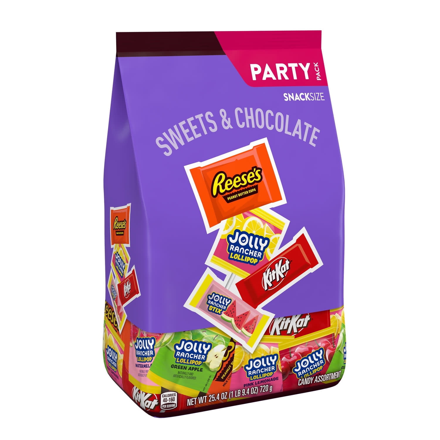JOLLY RANCHER, KIT KAT® and REESE'S Assorted Flavored Snack Size, Candy Party Pack, 25.4 oz