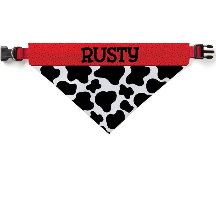 Personalized Cow Pattern Dog Bandana Collar Cover