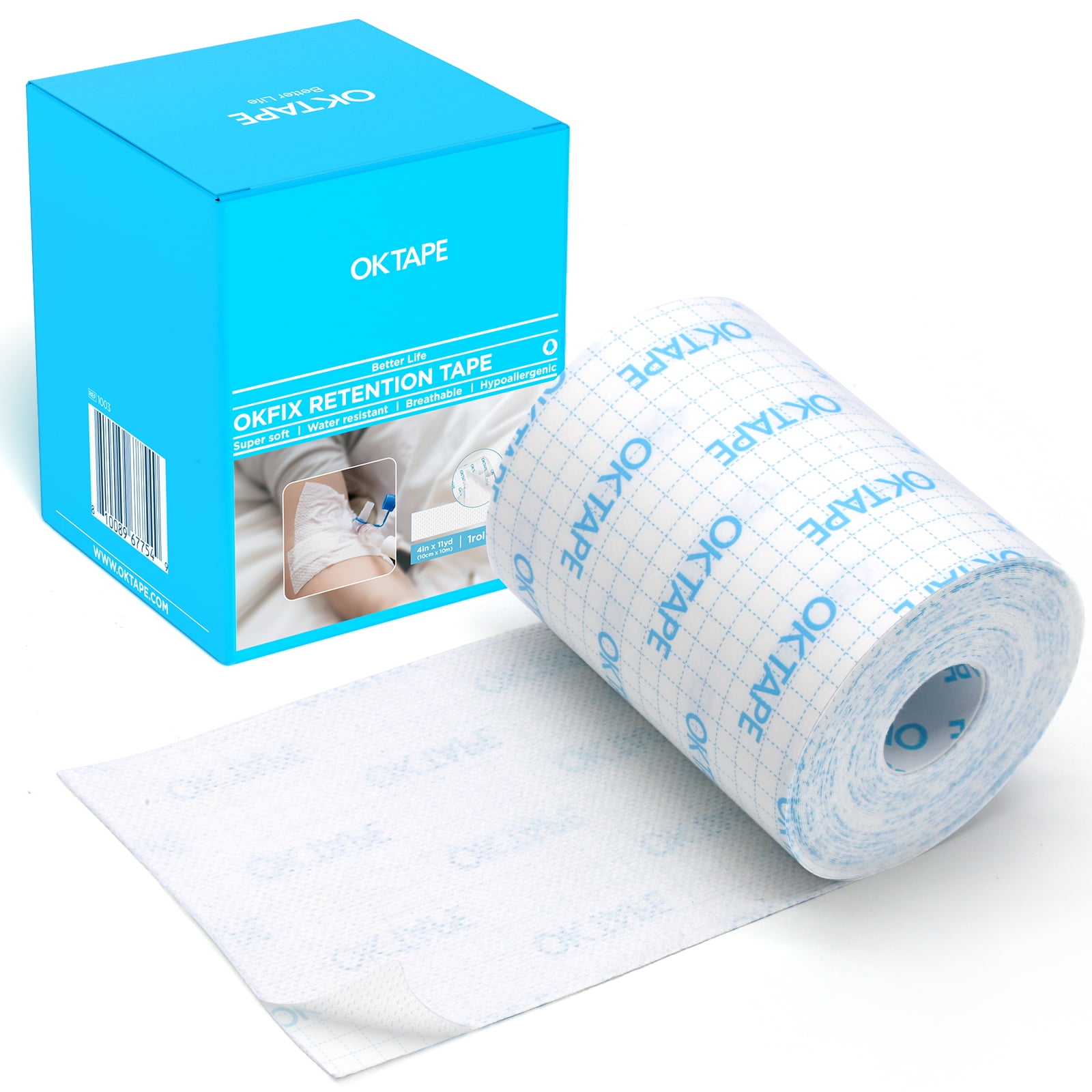 OK TAPE Surgical Tape 4" x 11 Yds Hypoallergenic 1 Roll