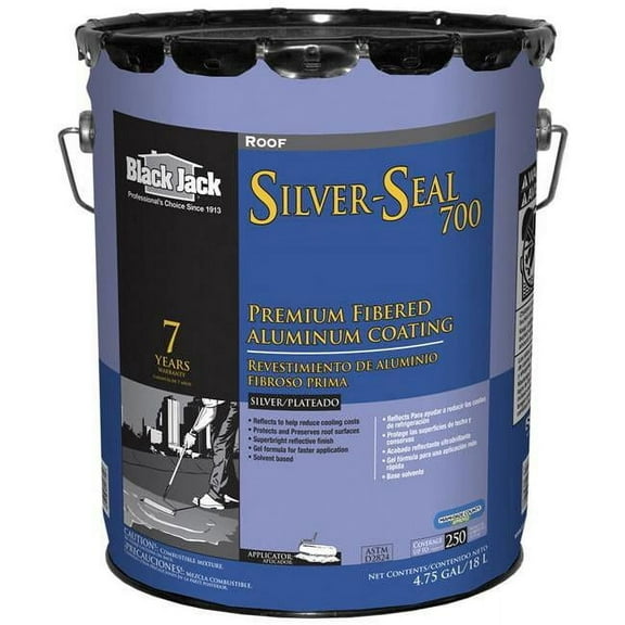 5 gal Black Jack Silver-Seal 700 High-Gloss Silver Fibered Aluminum Roof Coating
