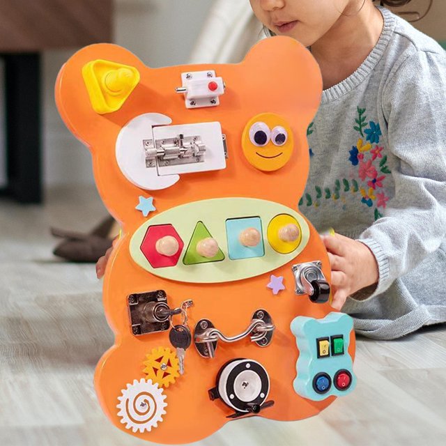 Tablero Ocupado Hugo para Niños Pequeños 40x29 cm Habilidades Motoras Finas