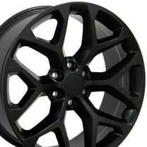 OE Wheels CV98 22 Inch Rims Fit Silverado 1500 Snowflake Style 6x139.7 22x9 Satin Black - Hollander 5668 (Set of 4)