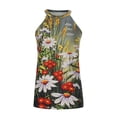 thumbnail image 3 of Summer Halter Tops for Women - Womens High Neck Tops Trendy Casual Loose Tanks Printed Ladies Halter Vest Shirts, 3 of 7