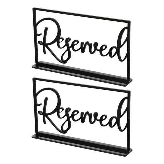 2pcs Acrylic Reserved Signs for Party Table and Seats in Restaurant