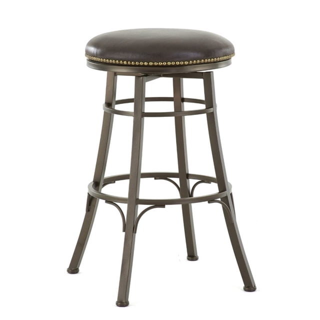 Bali 30" Chocolate Leather Backless Swivel Bar Stool