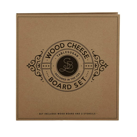 Santa Barbara Design Studio TableSugar Cardboard Book Gift Set, 3-Piece, Wood Cheese Board