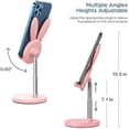 thumbnail image 5 of Cute Bunny Phone Stand, Angle Height Adjustable Cell Phone Stand（Pink）, 5 of 5