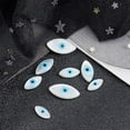thumbnail image 4 of 8pcs 4 Size Charm Natural White Shell Mother of Pearl Shell Beads Deep Sky Blue Eye Beads Shell Eye Charm with Turquoise for Jewelry Making for making, 4 of 6