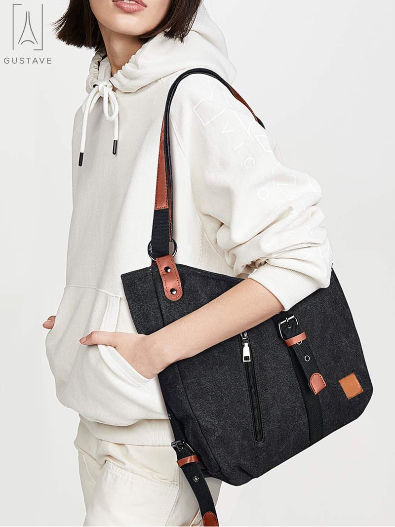 Gustave Women Canvas Tote Shoulder Bag Casual Vintage  display picture 1