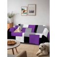 thumbnail image 6 of Purple Grey Black Geometric Couch Cover for 2 Cushion Couch, Middle Century Art Abstract Aesthetics Washable Love Seat Sofa Covers Slipcover, Throw Sofa Covers for Pets, Furniture Protector 71"x102", 6 of 9