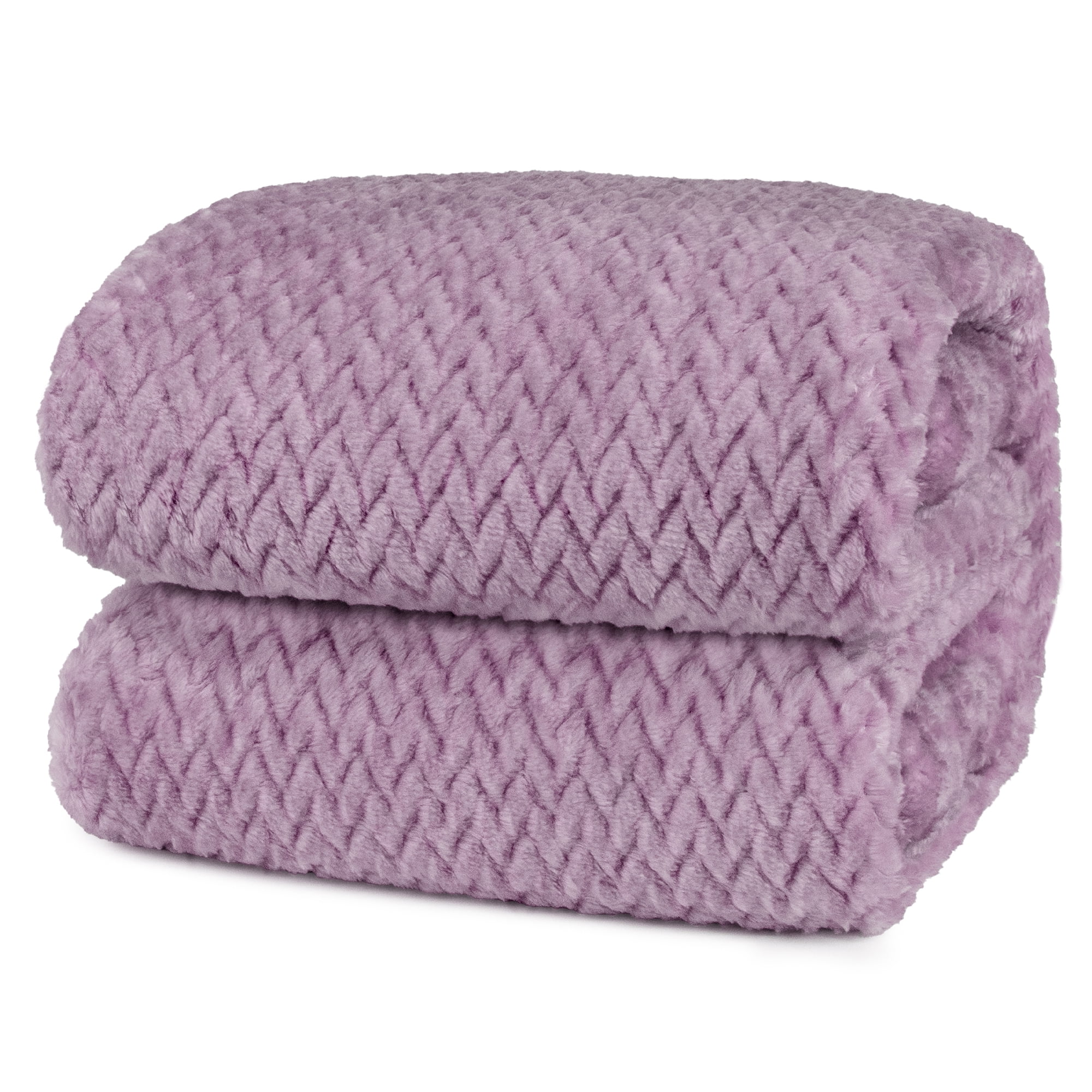 PAVILIA Luxury Flannel Fleece Blanket Throw Twin Lavender Purple Soft