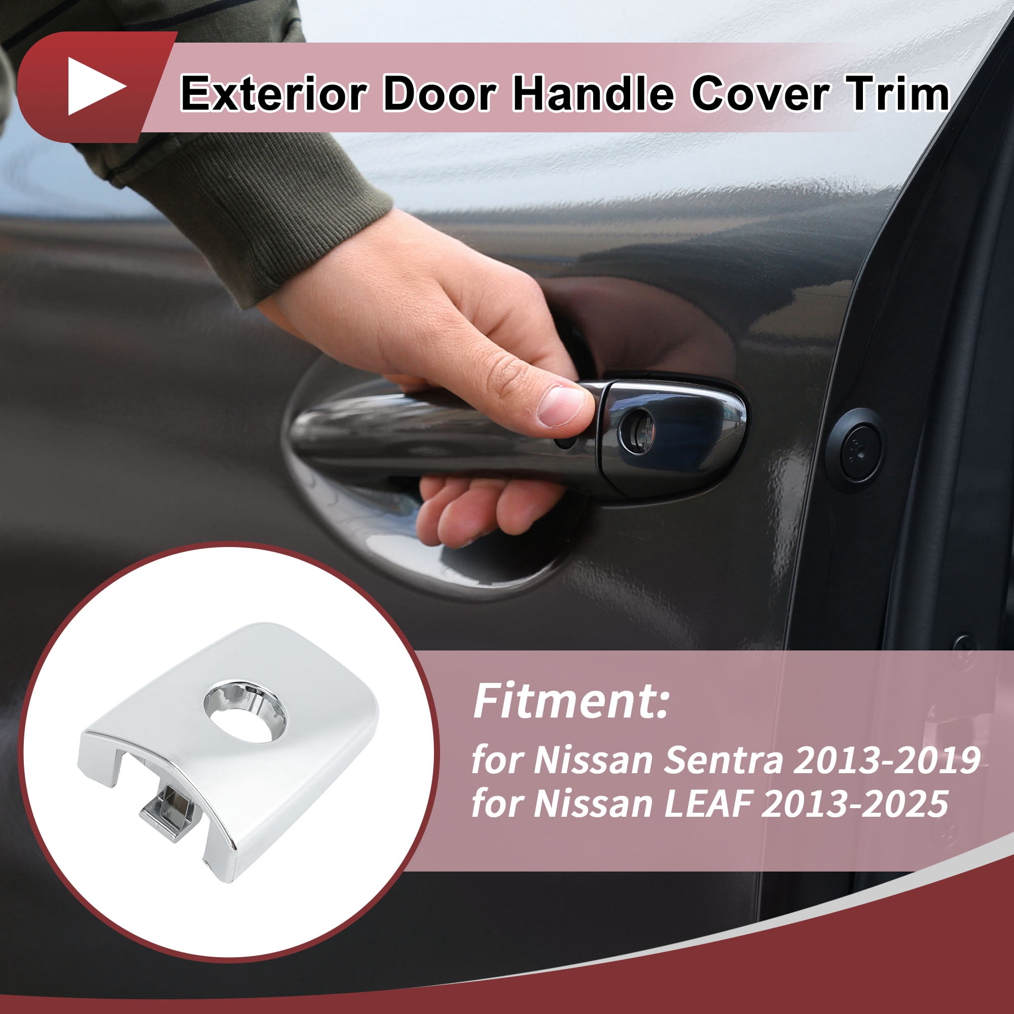 Unique Bargains Front Left Exterior Door Handle Cover for Nissan Sentra 2013-2019