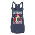 thumbnail image 2 of Michael Scott The Name is Bond Santa Bond Ugly Christmas Sweater Tri-Blend Racerback Tank Top, Vintage Navy, Large, 2 of 3