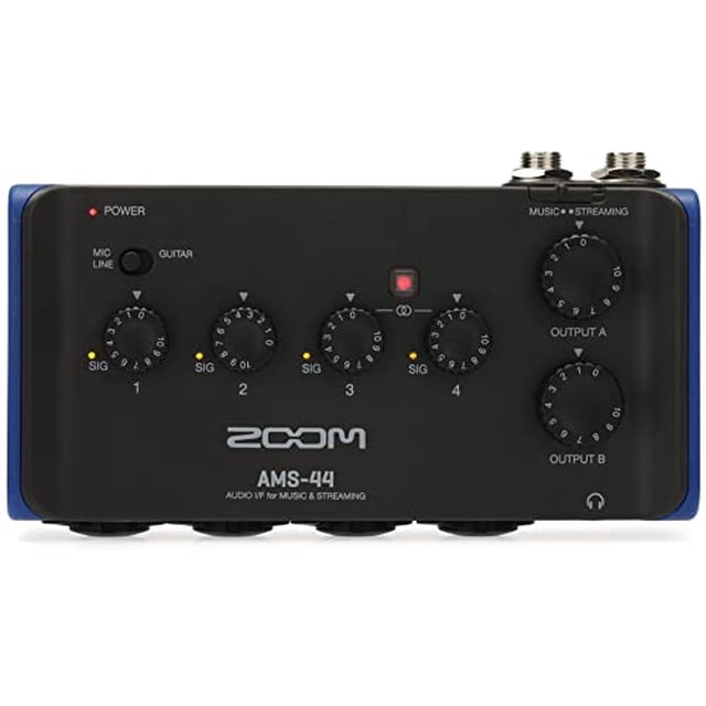 Zoom AMS-44 USB Audio Interface, 4 Inputs, 4 Outputs, Loopback, Direct Monitoring, Bus-Powered, for Recording and Streaming on PC, Mac, iOS, and Android