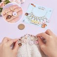 thumbnail image 3 of 12Pcs 6 Colors Alloy Enamel Donut Charm Locking Stitch Markers Golden Tone 304 Stainless Steel Clasp Locking Stitch Marker Mixed Color 3.3cm for DIY, 3 of 5