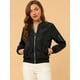 thumbnail image 3 of Abrigo rompevientos Allegra K informal con bolsillos Chaqueta de bombardero con cremallera Negro XL, 3 of 6