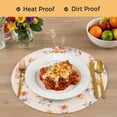 thumbnail image 4 of Spring Flowers Round 15 Inch Placemats Set of 6, Yellow Pink Floral Pastoral Botanical HeatResistant Non Slip Place Mats for Dining Table, Wipeable Braided Kitchen Table Mats for Housewarming, 4 of 9