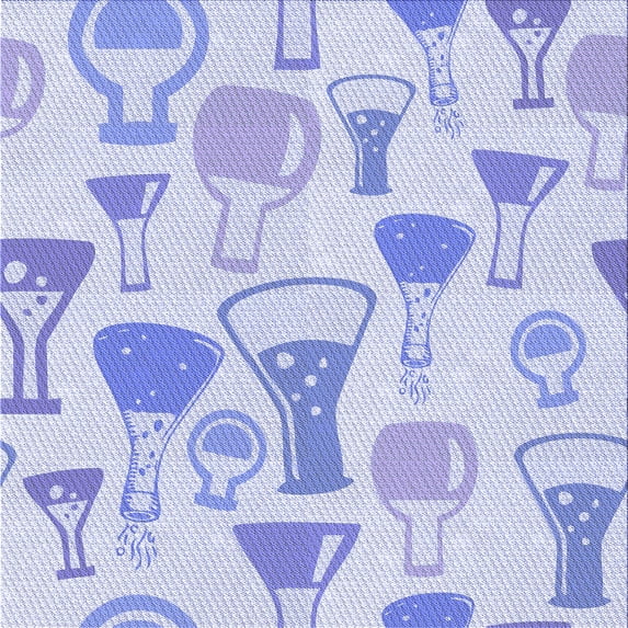 Ahgly Company Indoor Square Patterned Sky Blue Dress Blue Area Rugs, 7' Square