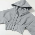 thumbnail image 6 of SGMVNU Women's Hoodies Casual Zip up Hoodies Cropped Cardigan Jacket Drawstring Hooded Sweatshirts Casual Long Sleeve Top Winter Clothes 2025(Light Gray, Size L), 6 of 9
