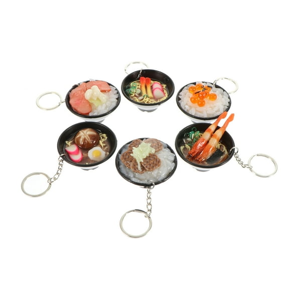 IDEANATEGRATE Simulation Food Keychain Pendant Multi 6Pcs 1.4X2X2In