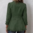 thumbnail image 3 of Jackets for Women Casual Long Sleeve Open Front Ruffle Trimmed Double Breasted Shirt Jacket, Perfect for Jeans & Skirts, 3 of 9