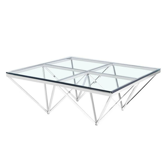 Home Gear Table basse géométrique argentée