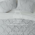 thumbnail image 3 of Noble Linens Light Gray Pinch Pleat 3-Piece Duvet Cover Set, Full/Queen, 3 of 9