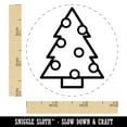 thumbnail image 2 of Christmas Tree with Round Ornaments Self-Inking Rubber Stamp Ink Stamper - Sky Blue Ink - Small 3/4 Inch, 2 of 7