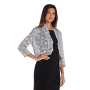 R&M Richards Women's Lace Bolero with Scalloped Edges
