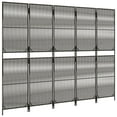 thumbnail image 5 of vidaXL Room Divider 5 Panels Gray Poly Rattan, 5 of 10