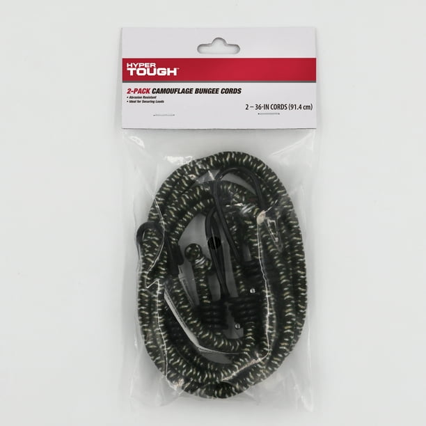 Hyper Tough 2 Pack 36 inch Standard Rubber Bungee Cords, Camo Walmart