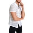 thumbnail image 6 of INCERUN Mens White Sexy Short-sleeved Lace Tops Shirt Breathable See-thru Tops, 6 of 12