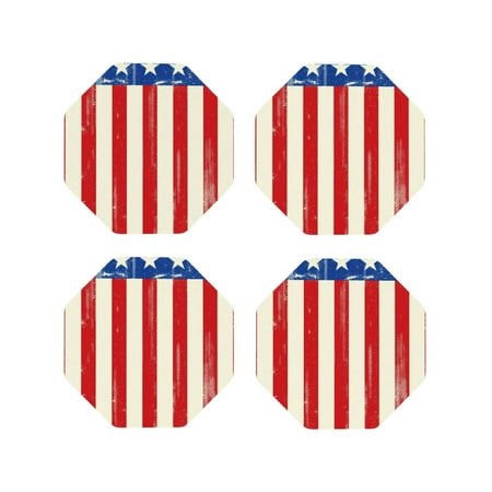 

Matuu America Flags2 for Cup Coasters Set of 4 Leather Coasters Desk Coasters for Office Measures 4” x 4”-Octagon
