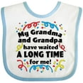 thumbnail image 3 of Inktastic My Grandma and Grandpa Have Waited a Long Time for Me Boys or Girls Baby Bib, 3 of 4
