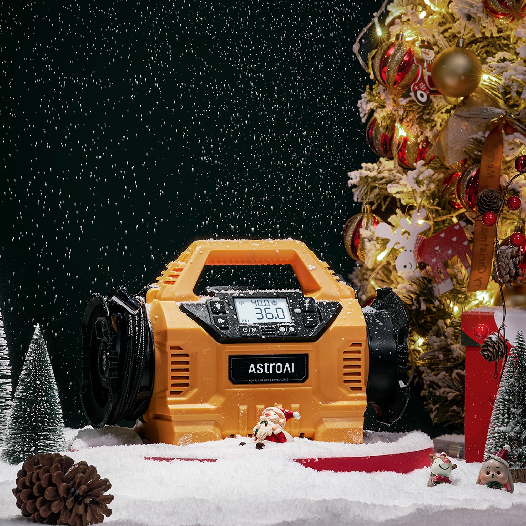 Tire Inflator 160 PSI, Cordless Air Compressor Multi Power Supply, Air Pump for Tires, Portable