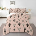 thumbnail image 2 of Feelyou Western Cactus Plant Queen Comforter Set for Kids, Tribal Sheep Skeleton Bedding Sets, Bohemian Theme Bedding Comforter Set, Lightweight Room Decor, 3 Pieces, 2 of 8