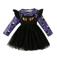 thumbnail image 2 of MUXiin Toddler Girl Halloween Clothes Long Sleeve Pumpkin Tulle Dress Fall Outfit, 2 of 6